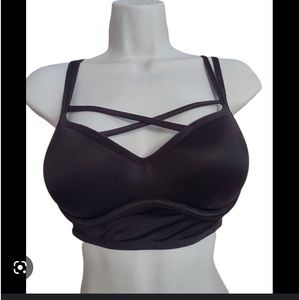 PINK Bralette/Brassiére Criss Cross Straps Black